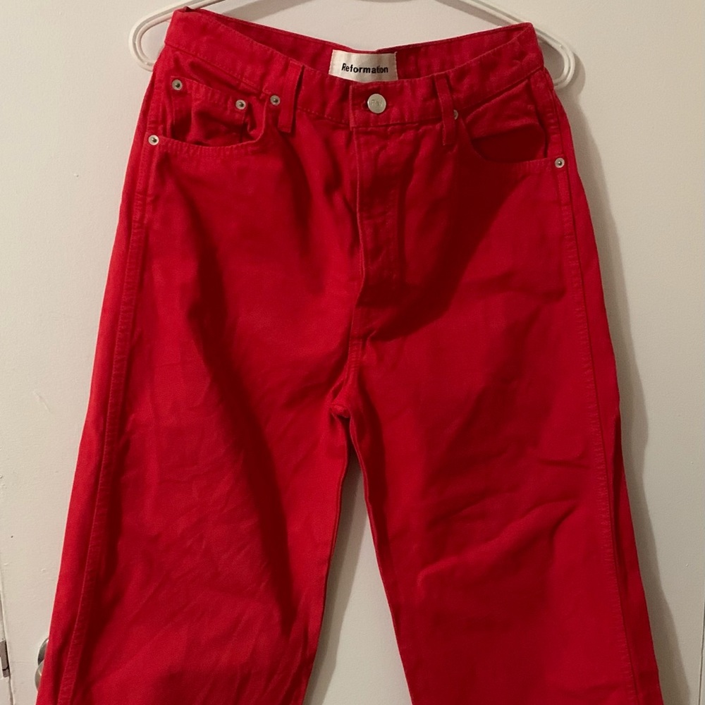 Reformation Chevy Jeans Wide Leg (Cherry)